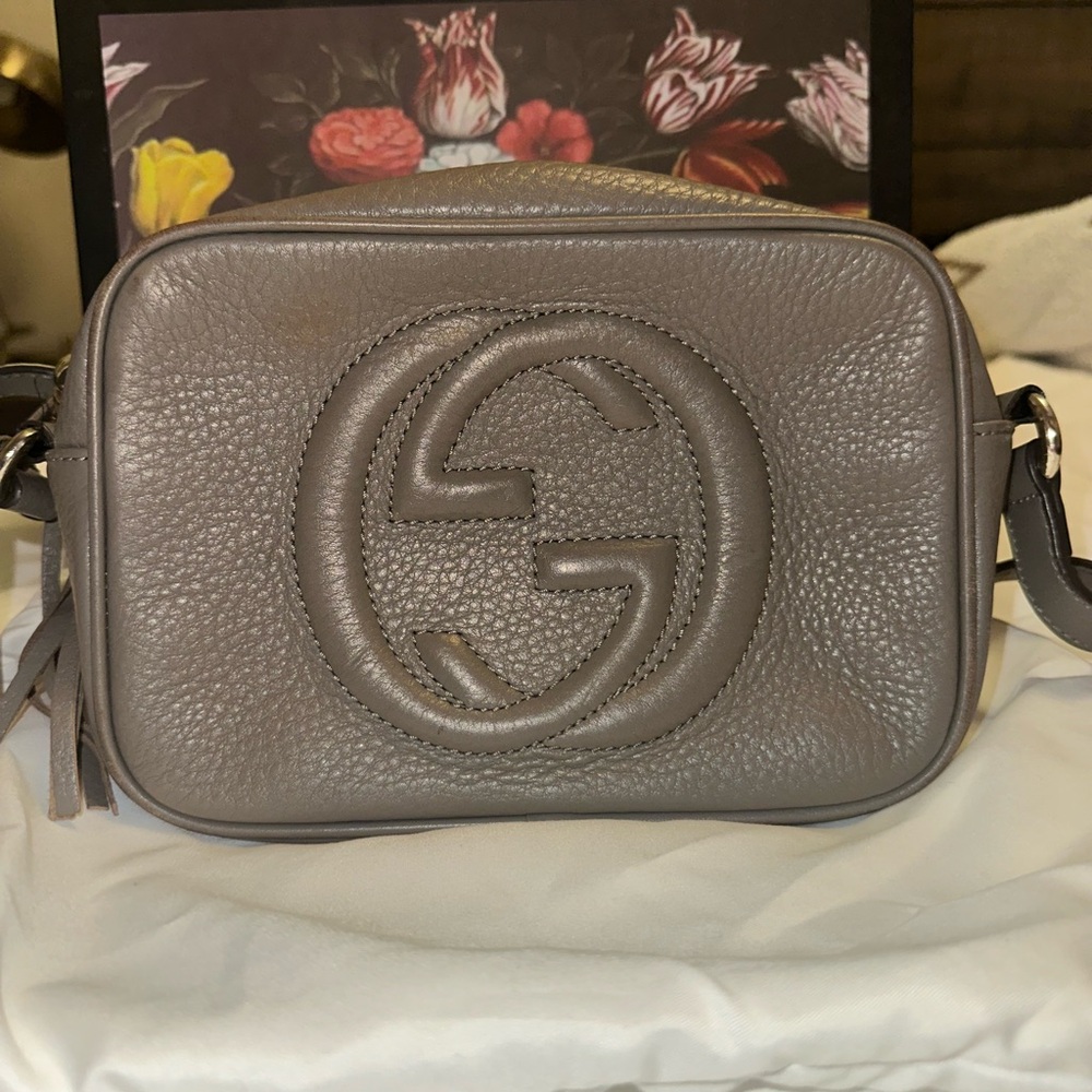 Gucci Taupe Leather Soho Disco Crossbody Bag